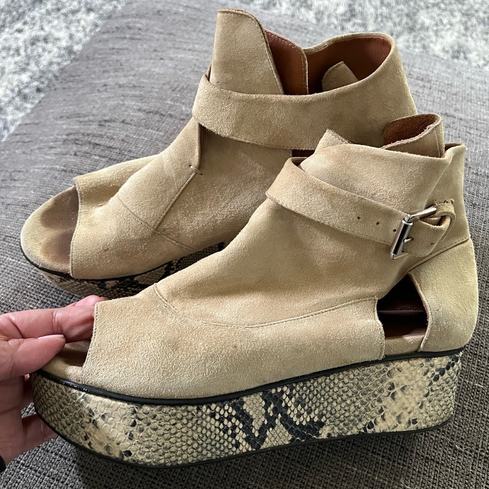 Thakoon Addition Suede Leather Platform Sandals size 8